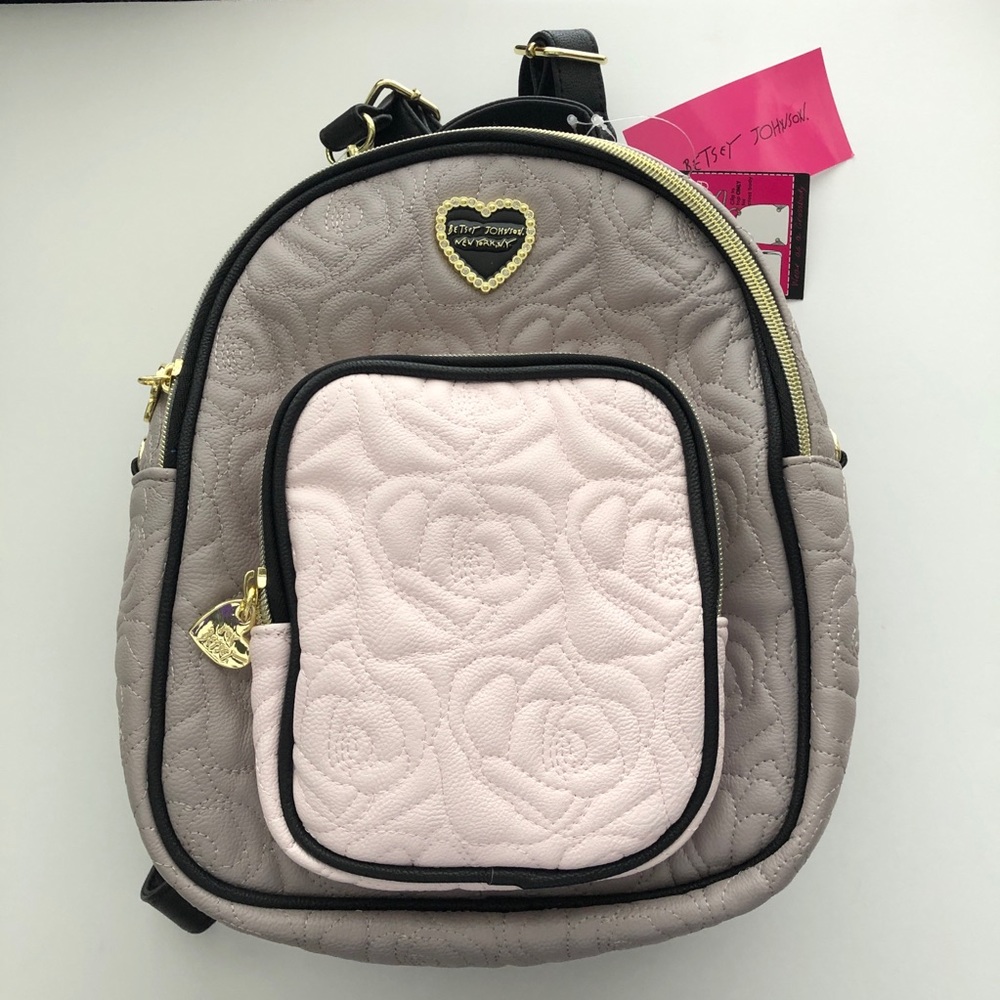 🌹Betsy Johnson Rose Embroider Bookbag Purse✨NWT✨